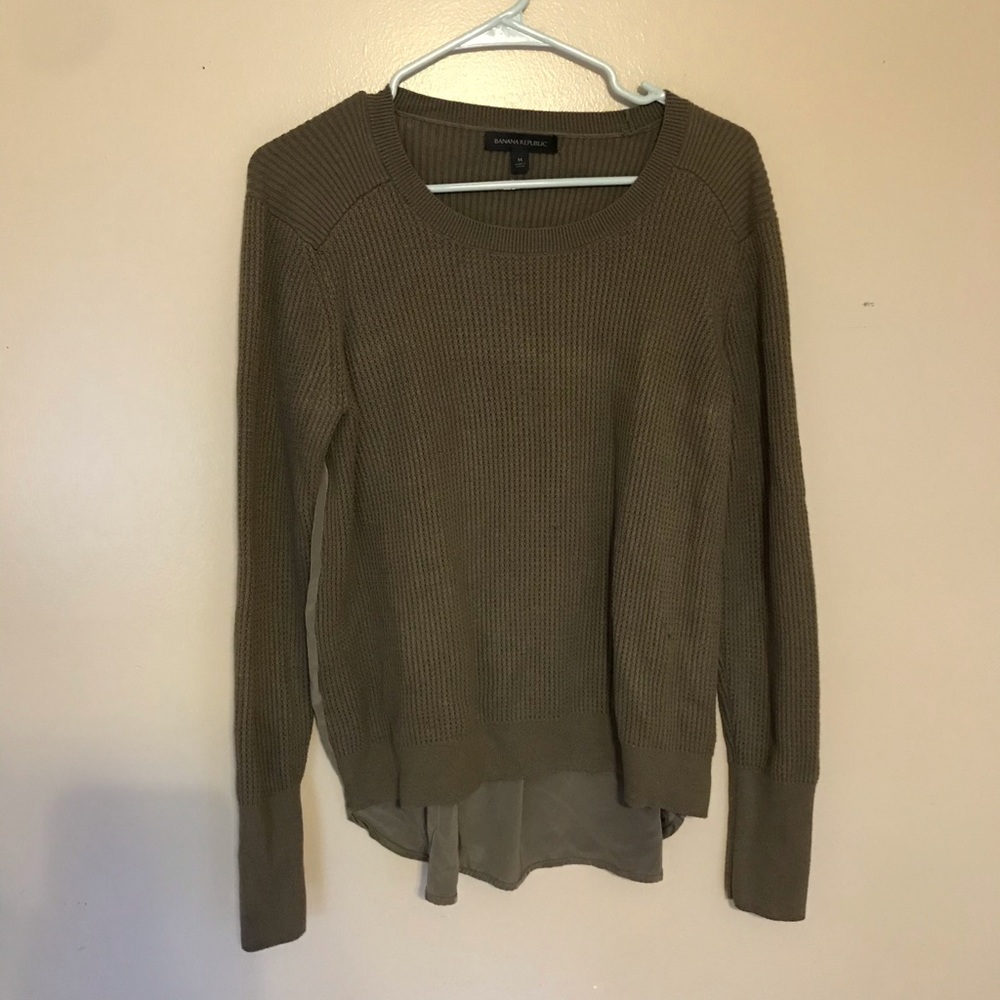 Olive Green Uneven Hem Sweater